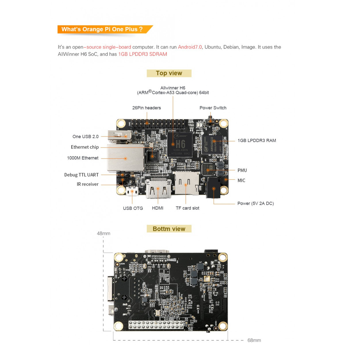 orange pi one 1gb