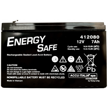 AGM VLRA 12V 7Ah sealed rechargeable lead acid battery for cyclic and standby use