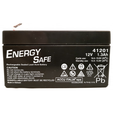 Batterie plomb-acide rechargeable hermétique AGM VLRA 12V 1.3Ah pour une utilisation cyclique et en veille