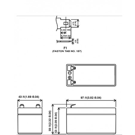 Batería de plomo recargable hermética AGM VLRA 12V 1.3Ah para uso cíclico y en espera