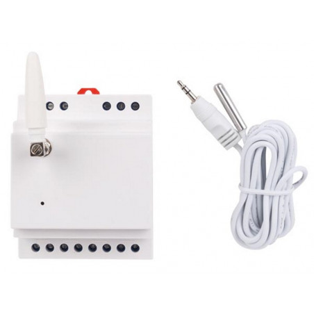 GSM remote control DIN rail 2 IN 1 OUT thermostat temperature probe relay