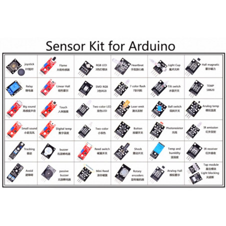 BOX 37 ASSORTED SENSORS FOR ARDUINO / RASPBERRY / ROBOTICS