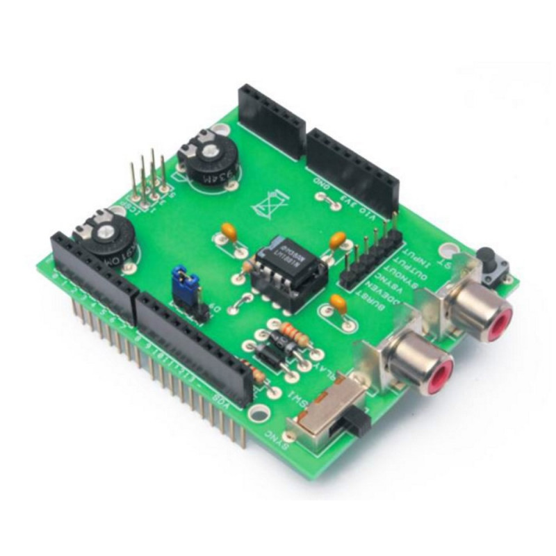 Escudo ARDUINO OVERLAY VIDEO LM1881 texto en video compuesto