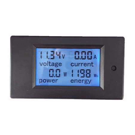 Compteur d'énergie Multimètre Ampèremètre Voltmètre Puissance LCD DC 6.5-100V 100A