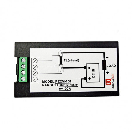 Medidor de energía Multímetro Amperímetro Voltímetro Potencia LCD DC 6.5-100V 100A