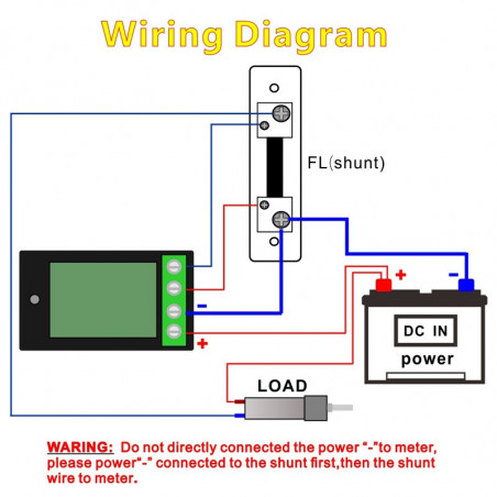 Medidor de energía Multímetro Amperímetro Voltímetro Potencia LCD DC 6.5-100V 100A