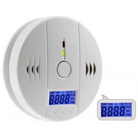 Wall or ceiling battery carbon monoxide detector with display