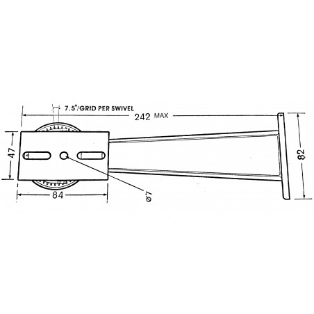 Soporte de aluminio con junta para maletas de videovigilancia externa CCTV máx.10 Kg