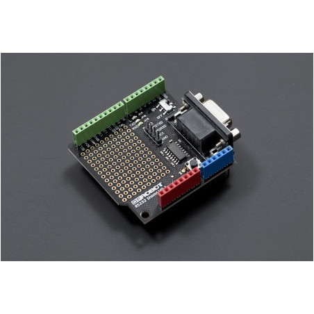 DB9 RS232 MAX3232 Shield with built-in multi-hole board for Arduino