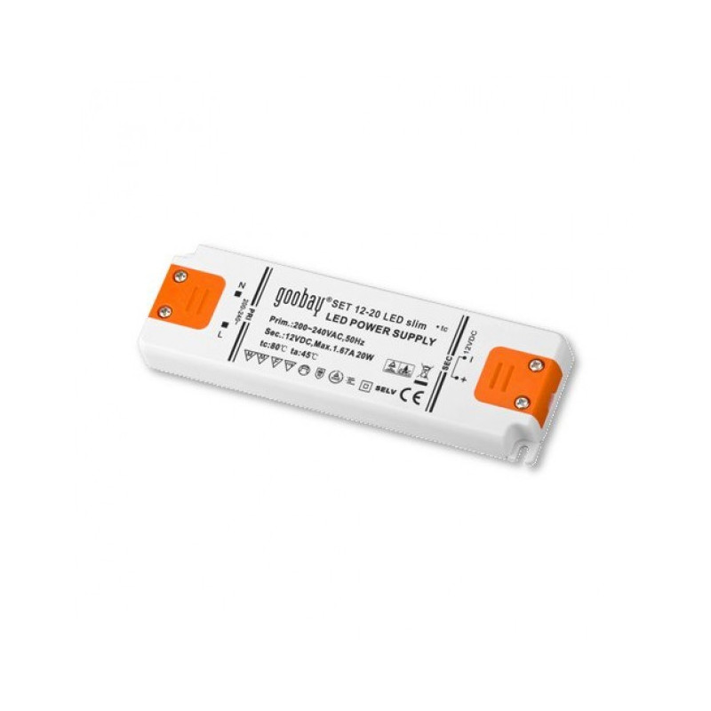 Fuente de alimentación conmutada LED 12V DC 20W para tiras de barra de luz LED encapsuladas (0.5W-20W)