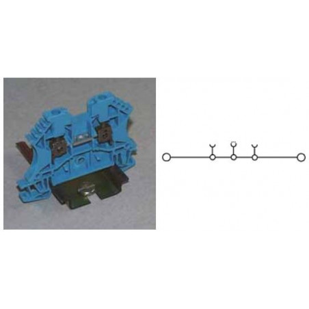 24A 2.5mm2 800V abrazadera de cable al módulo de guía de riel DIN 2 terminales azules terminal de tornillo