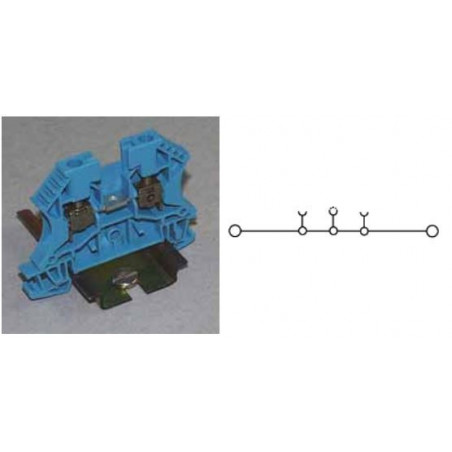 Serre-câble 32A 4mm2 800V vers module de guidage sur rail DIN 2 bornes bleues borne à vis