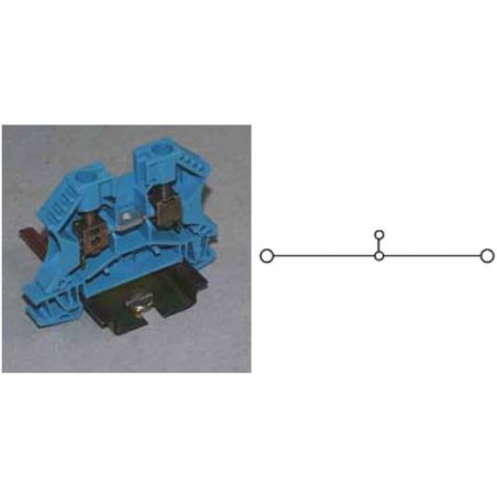 41A 6mm2 800V Kabelklemme an DIN-Schienenführungsmodul 2 blaue Klemmen Schraubklemme