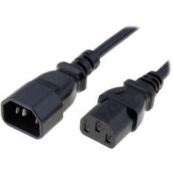 Cable para ordenador SAI 10A IEC C13 hembra - IEC C14 macho 1,8m negro PVC 3x0,75mm2