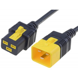 UPS computer cable 16A IEC C19 female - IEC C20 male 2m with black lock