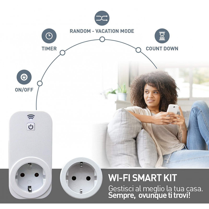 Presa Smart Da Esterno IP65 Presa Smart Wi-Fi Da Esterno Impermeabile Con Timer - Per Giardino, Controllo Da App Tuya Termostato Wifi A Batteria
