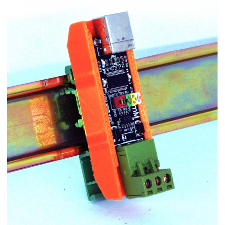 Convertidor USB RS485 autoalimentado con conmutación automática y soporte para carril DIN