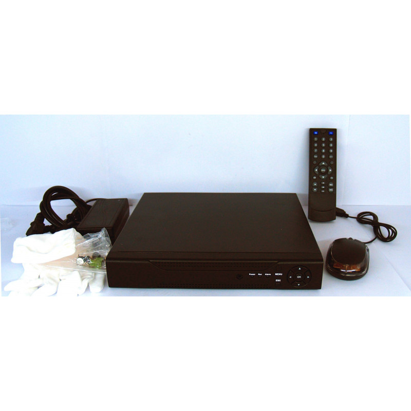 DVR NVR h264 FULL HD mit HD 1000 GB, Mobil, Alarme, 24-Stunden-Reg., Netzwerk, VGA, HDMI, Audio