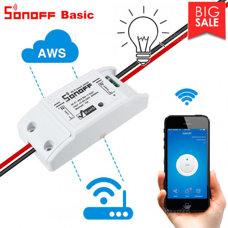 Sonoff Basic WiFi Relais 230V 10A Fernbedienung von intelligenten elektrischen Geräten