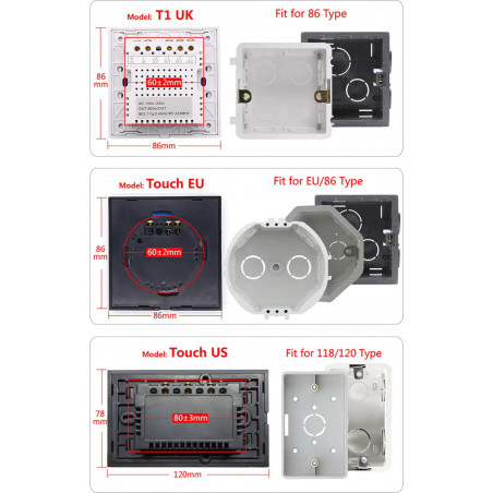 Sonoff T1 Interruttore touch parete 2 CH WiFi + Radiocomando autoapprendimento