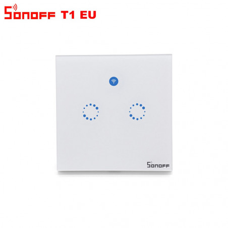 Interruptor táctil 2 WiFi + CH Autoaprendizaje Sonoff T1 pared Sonoff