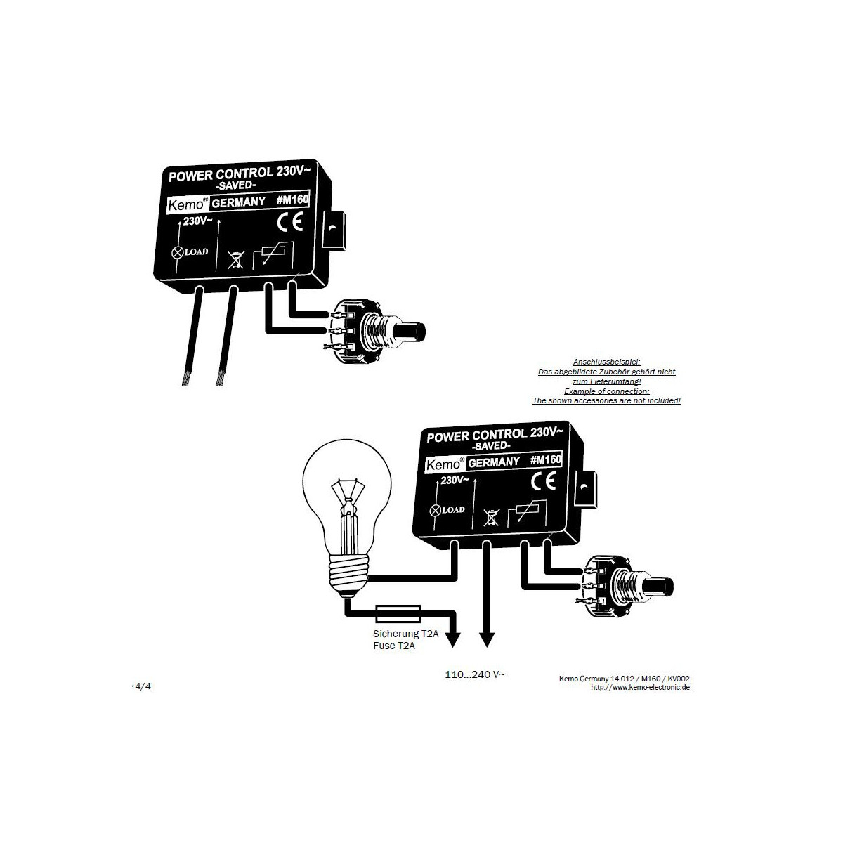 Leistungsregelung 230V AC 1,3A 300W Softstart-Transformatoren