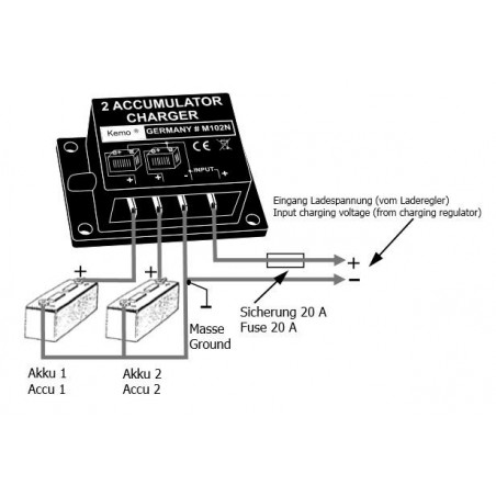 Caricabatteria per doppia batteria piombo 6V 12V 24V 10-20A equalizzato