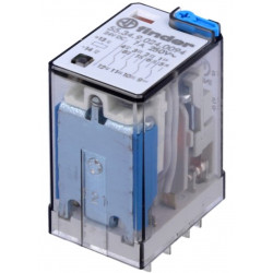 Relé electromagnético 4PDT 24VDC contacto bobina 250V AC DC 7A Finder serie 55