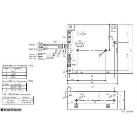 Alimentatore switching 13,8V 2,6A SCP-35-12 UPS batteria BACKUP