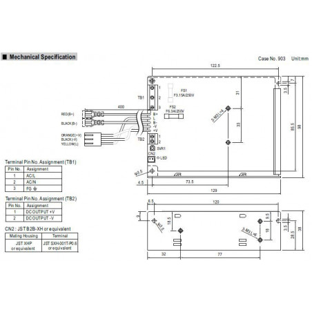 Alimentatore switching 13,8V 5,4A SCP-75-12 UPS batteria BACKUP