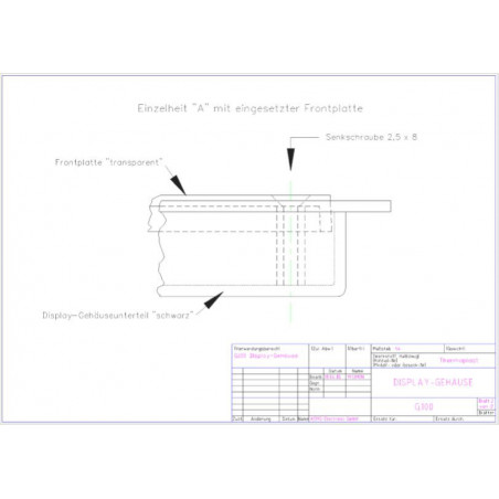 Boîte avec vitrine en plastique transparent env. 130 x 130 x 17 mm