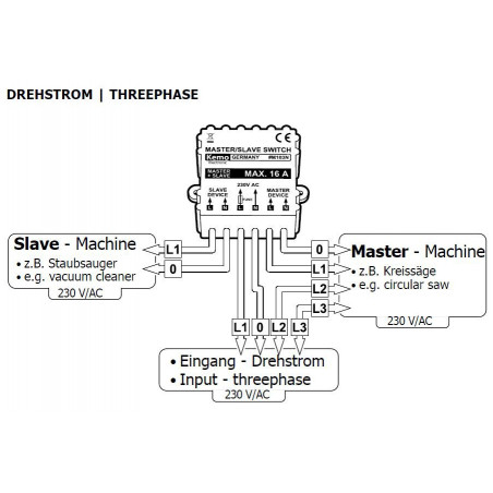 MASTER SLAVE switch to activate 6 - 30V DC devices with Master active