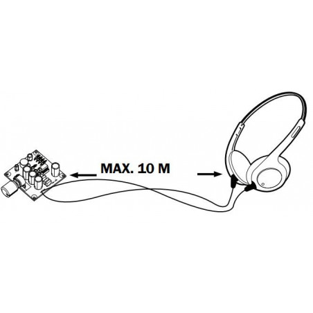 KIT microfono parabolico alta sensibilità 9V DC uscita cuffie portata oltre 100m
