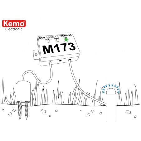 Soil moisture sensor for irrigation with adjustable sensitivity and output relay contact