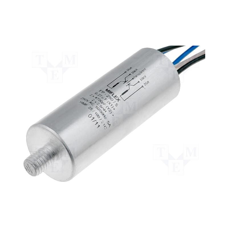 Filtre secteur anti-interférence EMI pour appareils électroménagers blindé avec câbles 250V 5A