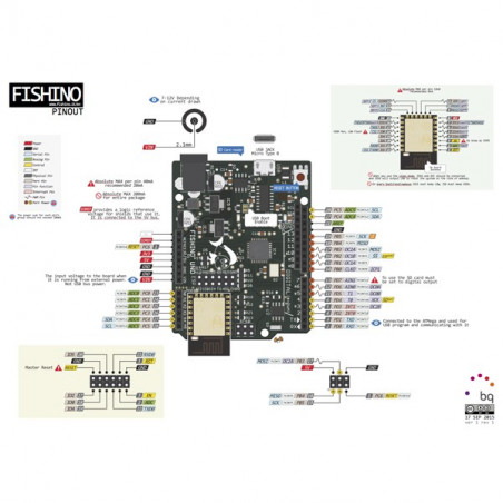 Fishino UNO board Arduino compatible Atmega328 RTC microSD WiFi module