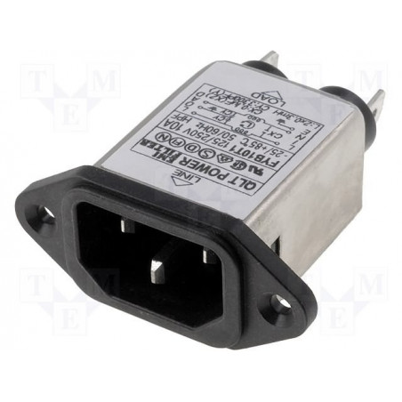EMI anti-interference mains filter on male plug IEC 60320 C14 E 250V 10A