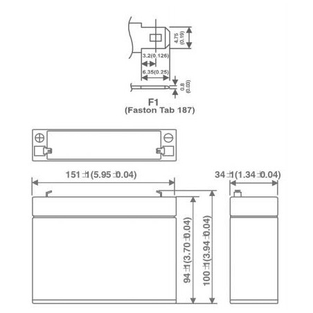 Batteria al piombo ricaricabile ermetica AGM VLRA 6V 7Ah uso ciclico e standby