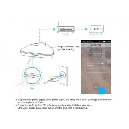 Broadlink Rm3 Pro + WiFi IR RF Controlador de automatización del hogar Aplicación universal inteligente