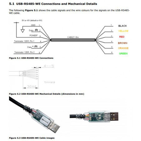 Professional USB RS485 FTDI cable converter for wired connection