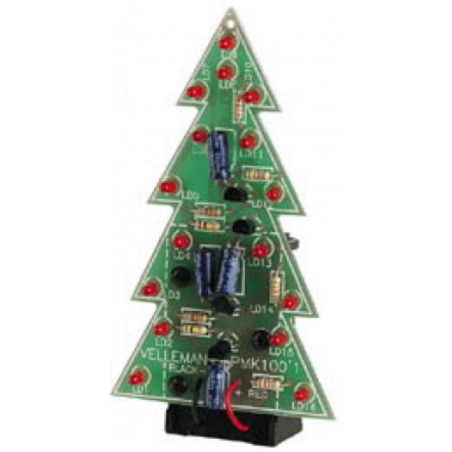 Sapin de Noël ASSEMBLÉ avec 16 LED clignotantes avec pile 9-12V