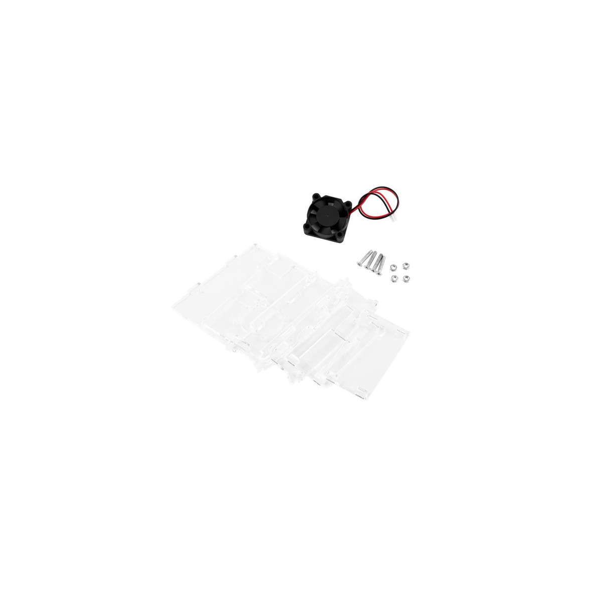 TRANSPARENT CASE CONTAINER WITH FAN FOR RASPBERRY PI 3