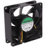 12V DC brushless cooling fan 80x80x25mm 69,29m3h 33dBA 3 wires