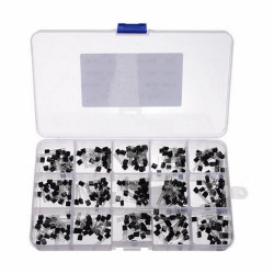 SET 300 TRANSISTOR 15 ASSORTED MODELS TO-92 in resealable plastic tray