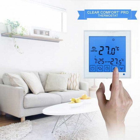 Thermostat intégré rétroéclairé SMART WIFI TOUCH SCREEN APPLICATION ANDROID IOS