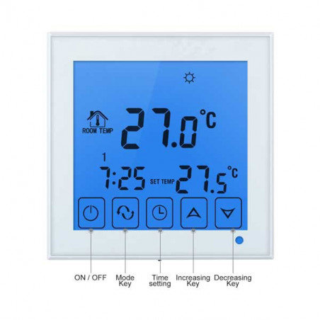 Thermostat intégré rétroéclairé SMART WIFI TOUCH SCREEN APPLICATION ANDROID IOS