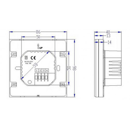 Backlit SMART WIFI TOUCH SCREEN built-in thermostat ANDROID IOS APP