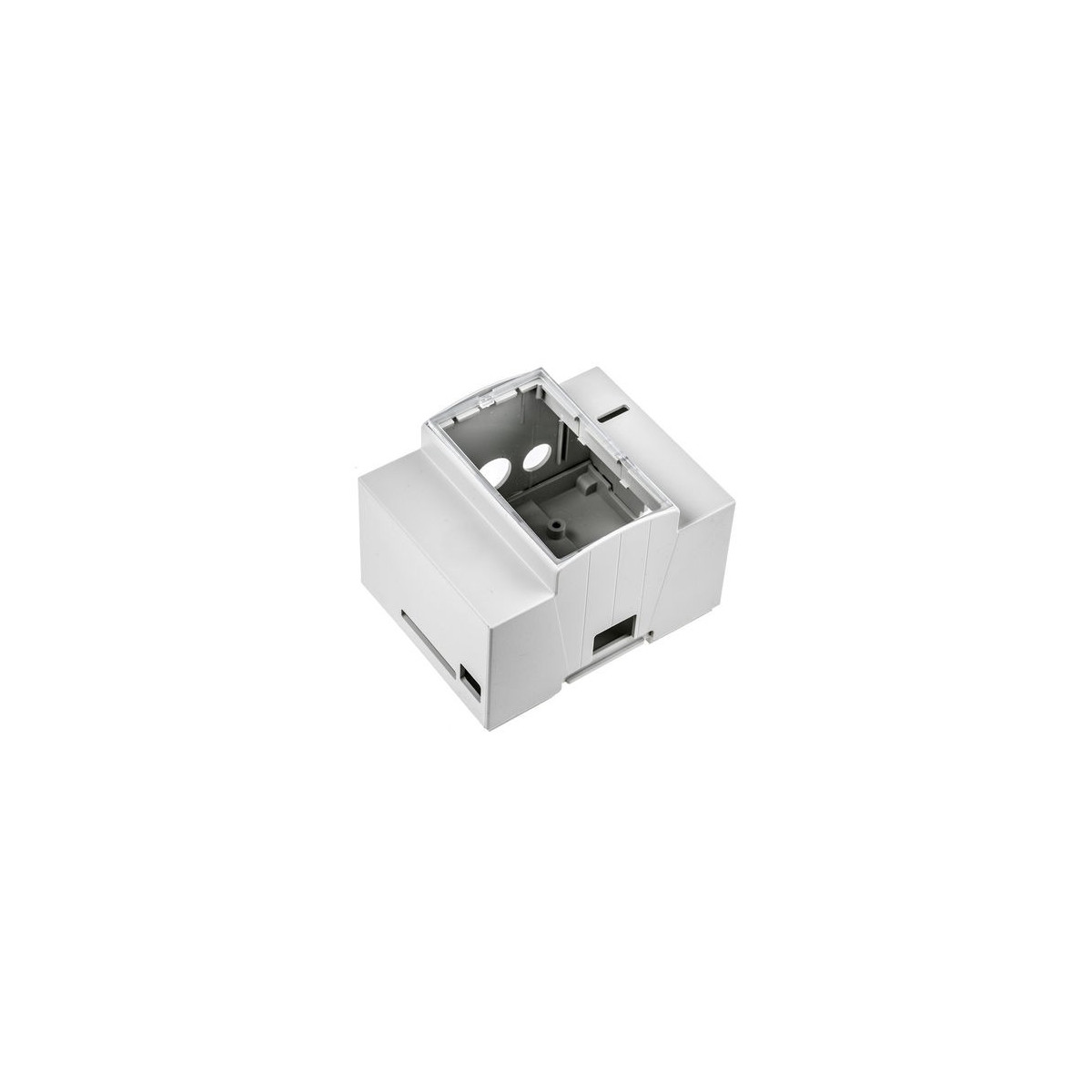 Square module container for Raspberry PI A and B with mounting on DIN bar