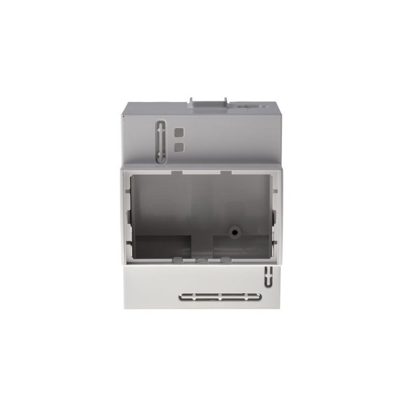 Square module container for Raspberry PI A and B with mounting on DIN bar