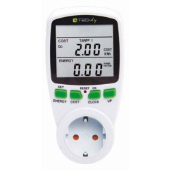 Detector de consumo de energía y costo de energía en el enchufe